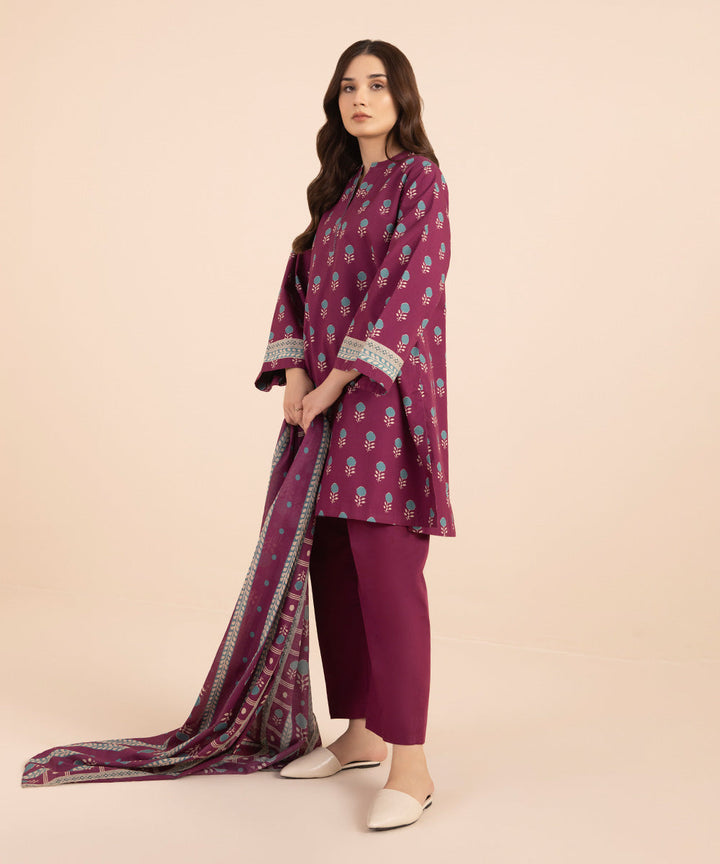 3 Piece - Printed Lawn Suit