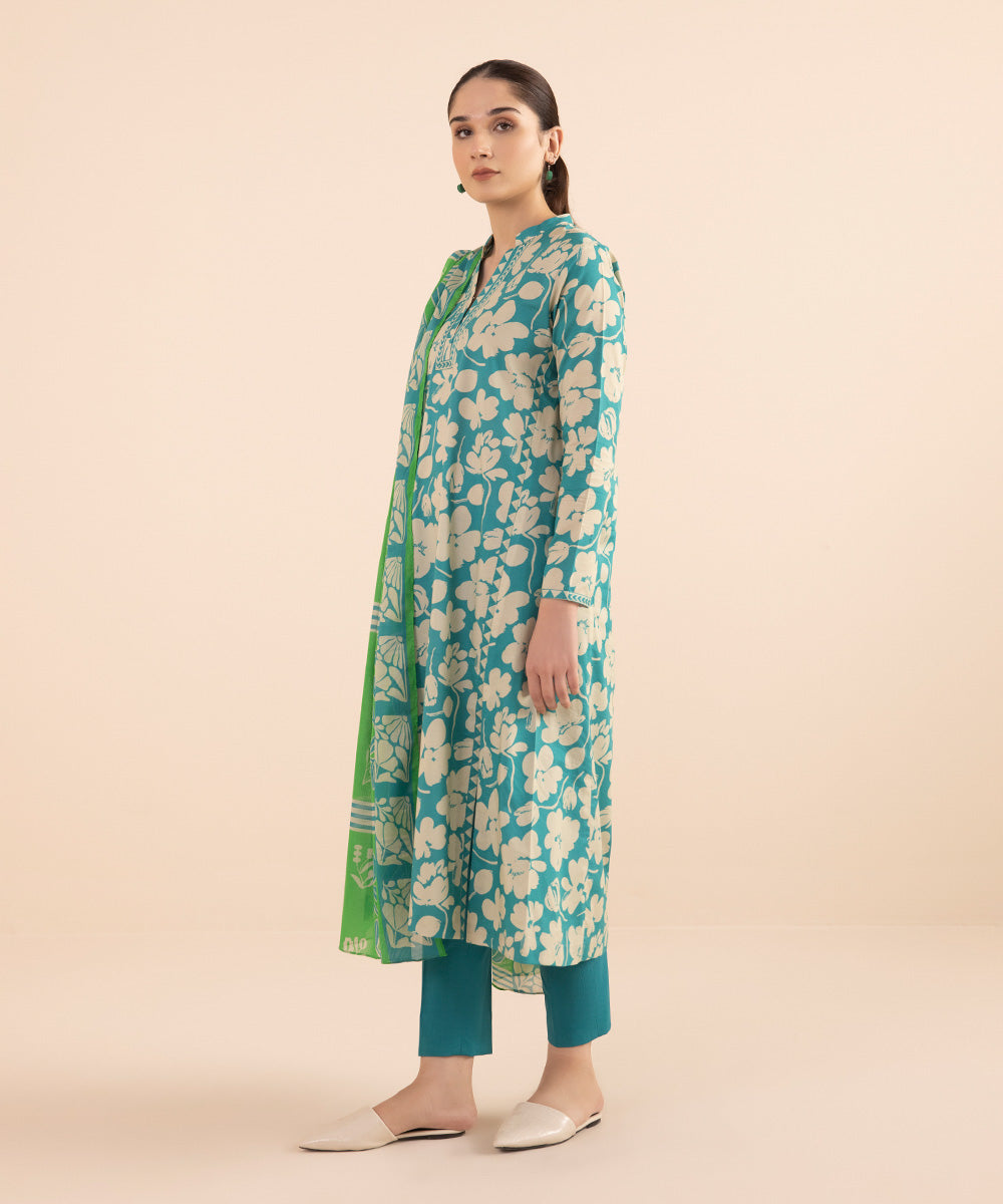 3 Piece - Printed Lawn Suit