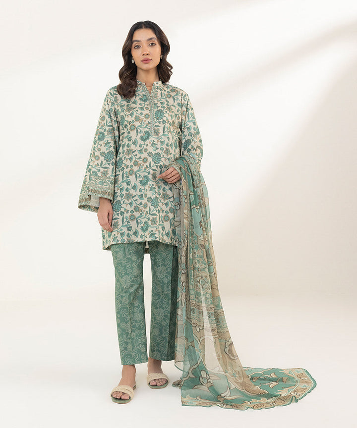 3 Piece - Printed Lawn Suit