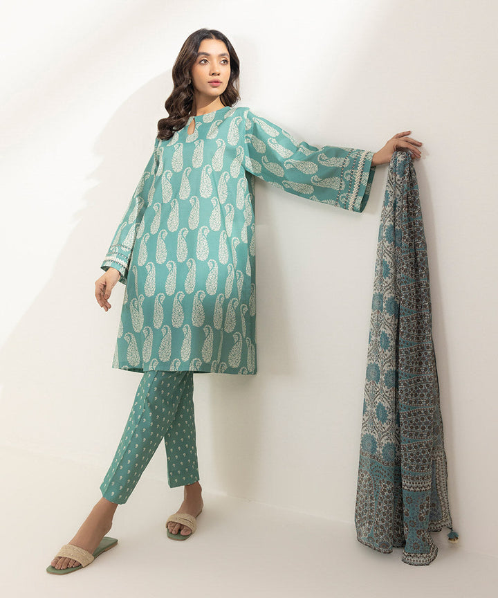 3 Piece - Printed Lawn Suit