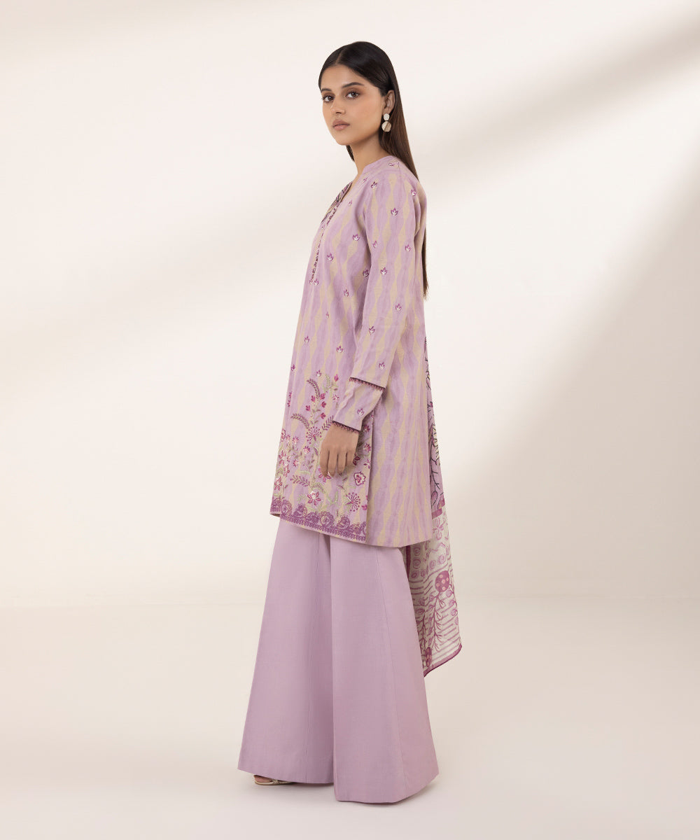 3 Piece - Embroidered Jacquard Suit