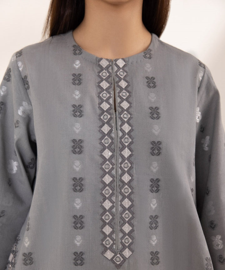 3 Piece - Embroidered Jacquard Suit