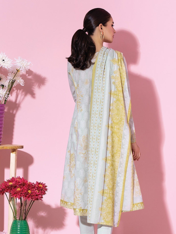EWU21A1-20689 Unstitched Grey Printed Lawn 2 Piece