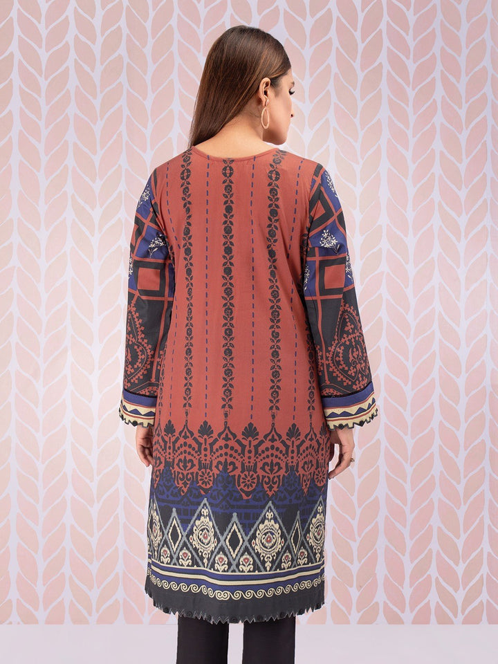 EWU21V8-21737 Unstitched Brown Embroidered Cotton 1 Piece