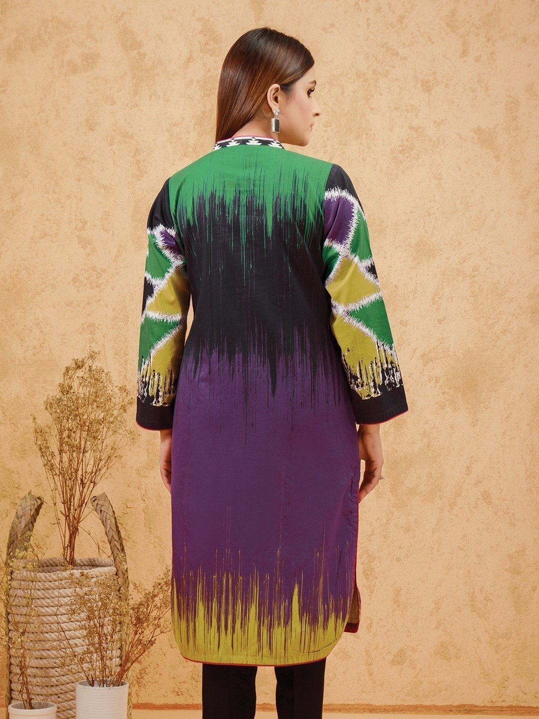 EWU21V8-21739 Unstitched Purple Embroidered Cotton 1 Piece