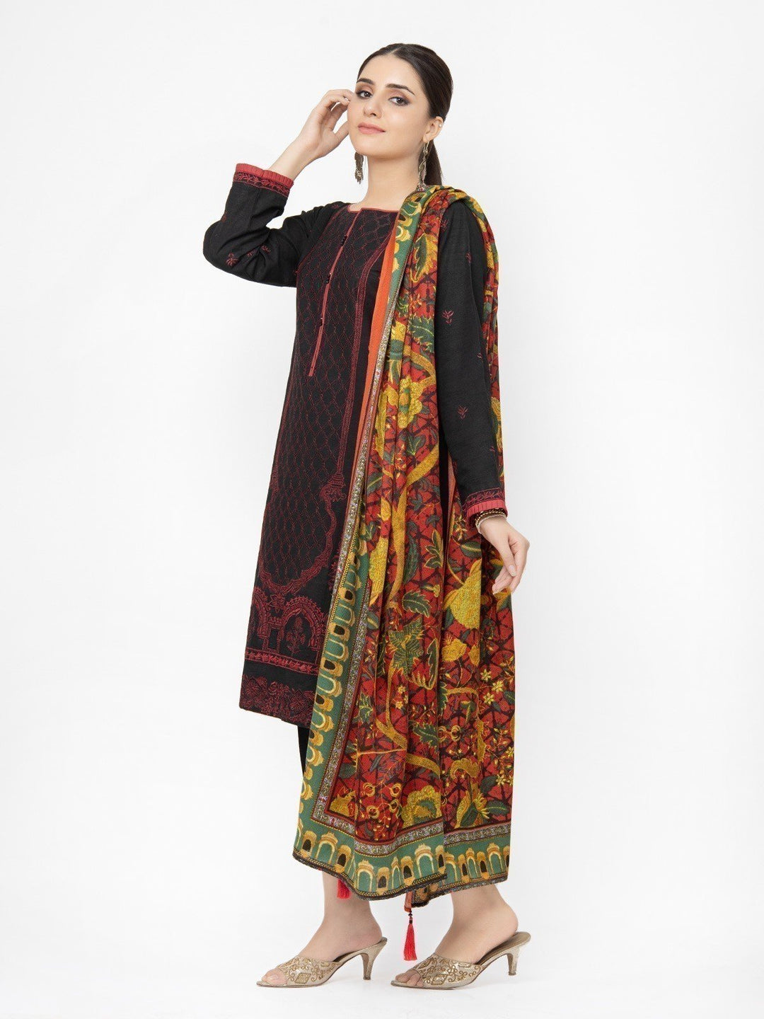 Pret 3Pc Embroidered Black Suit - EWTKE22-68076 (3P)