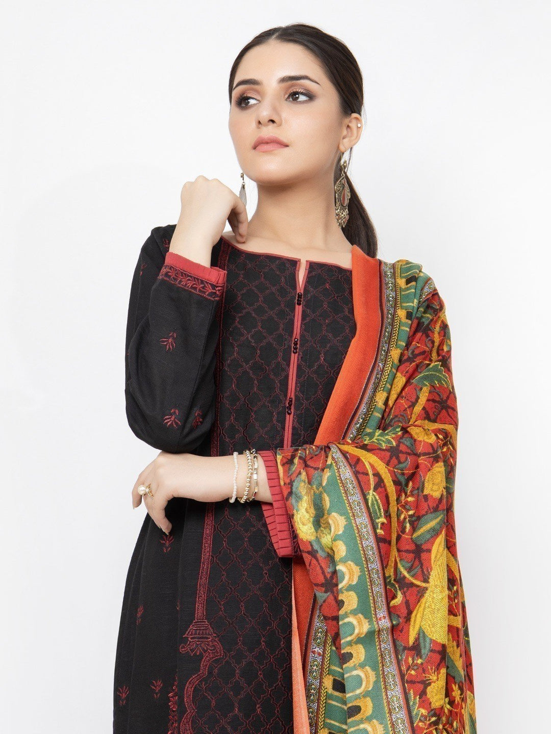 Pret 3Pc Embroidered Black Suit - EWTKE22-68076 (3P)