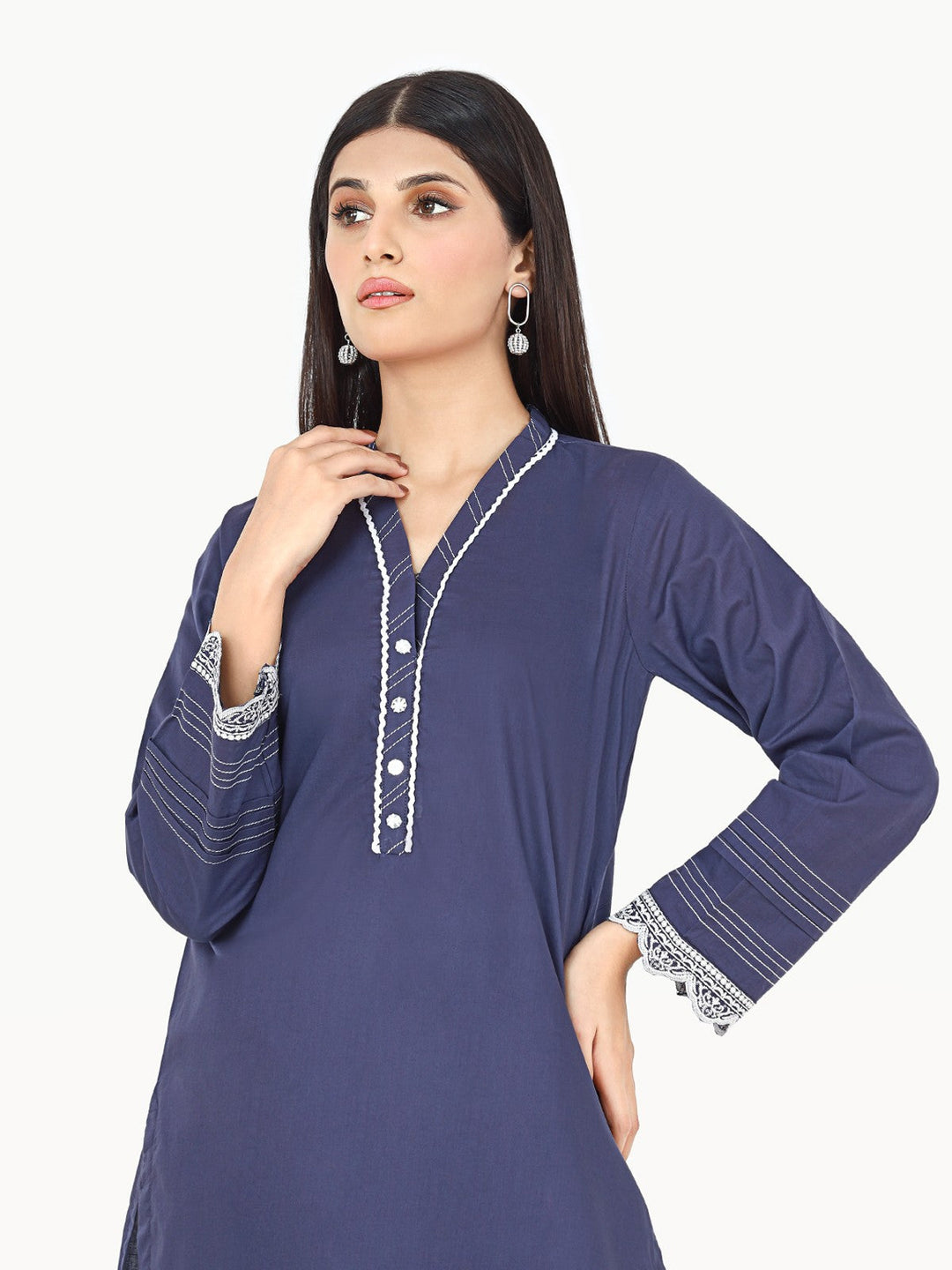 Pret 1Pc Embroidered Cambric Shirt - EWTKE22-68105