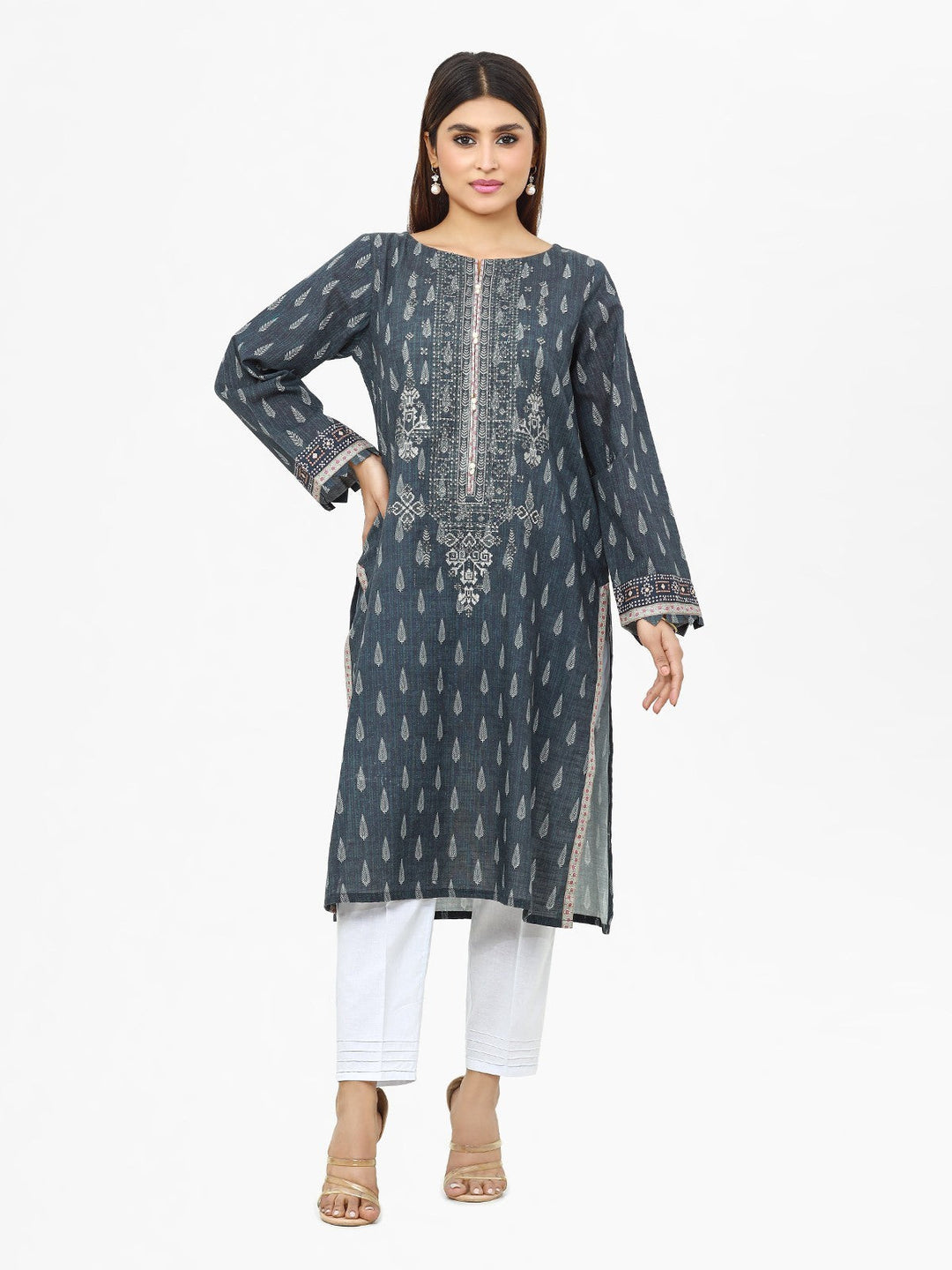 Pret 1Pc Embroidered Khaddar Shirt - EWTKE22-68574