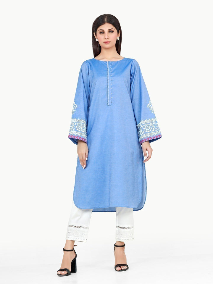 Pret 1Pc Printed Chambray Shirt - EWTKP22-68423