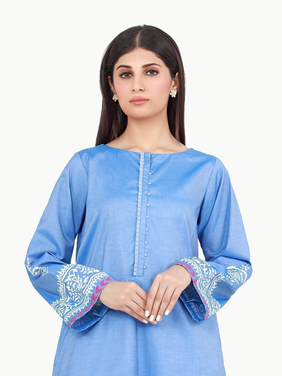 Pret 1Pc Printed Chambray Shirt - EWTKP22-68423