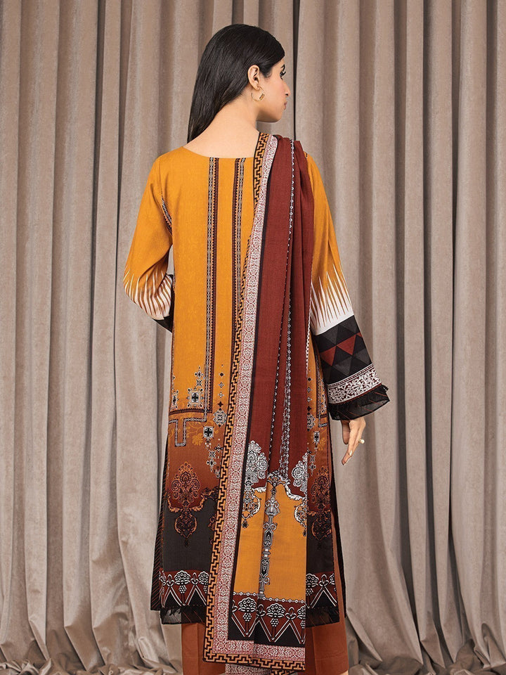 EWU22V10-25018 Unstitched Rust Embroidered Crepe 3 Piece