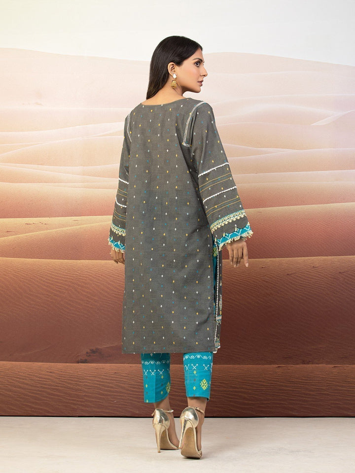 EWU22V11-25039 Unstitched Grey Embroidered Khaddar 2 Piece