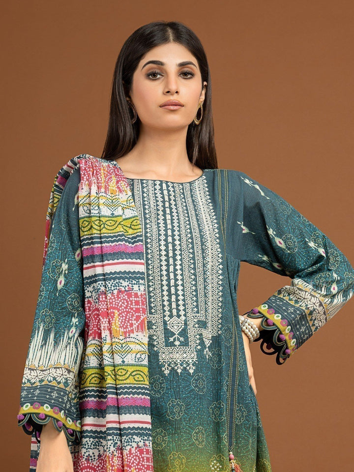 EWU22V13-24033 Unstitched Navy Multi Embroidered Viscose 3 Piece