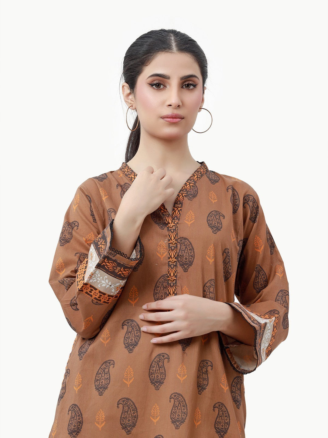 Pret 1Pc Printed Cambric Shirt - EWTKA23-68483S