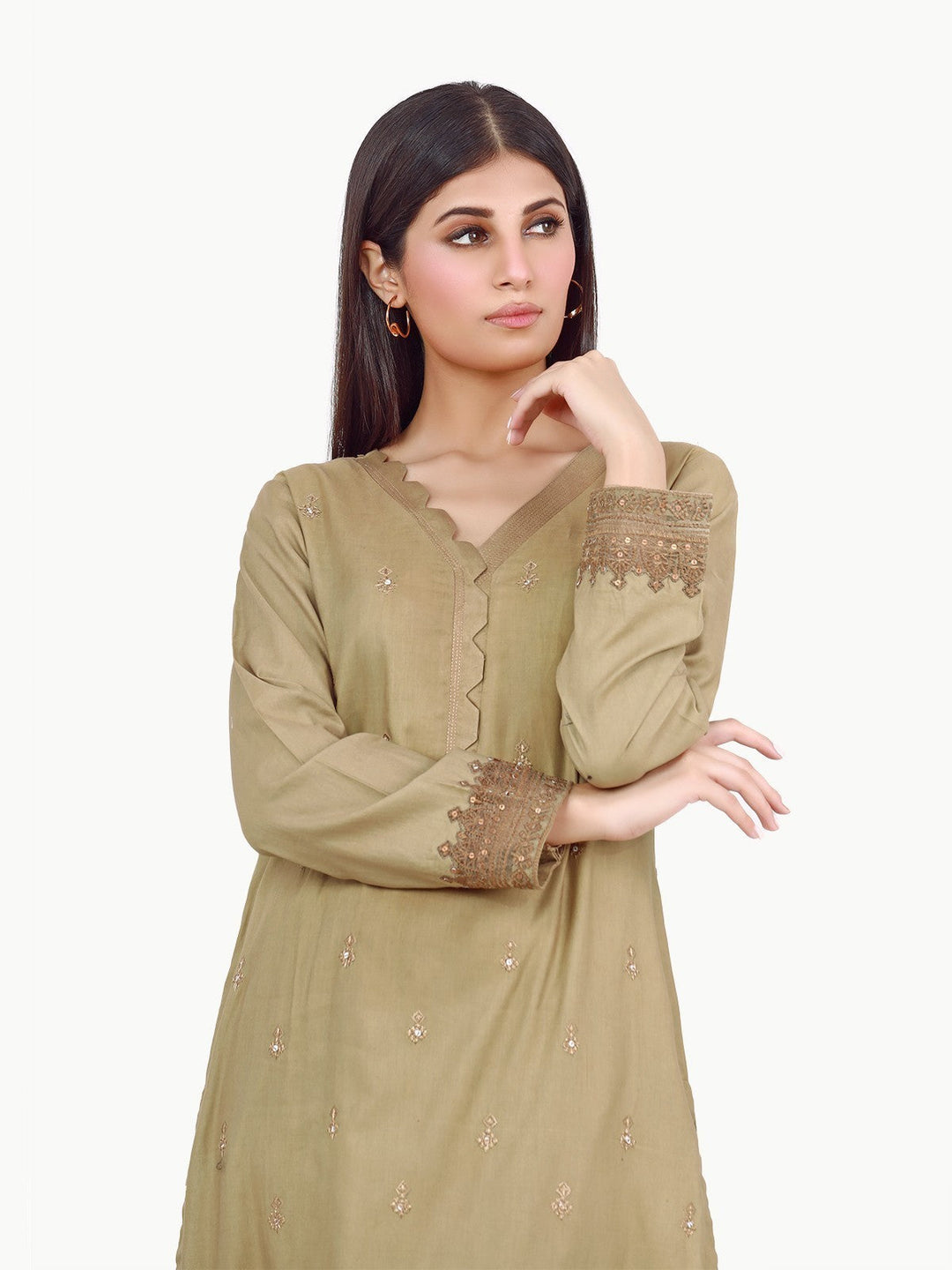 Pret 2Pc Embroidered Cambric Shirt Trouser - EWTKE22-67996ST