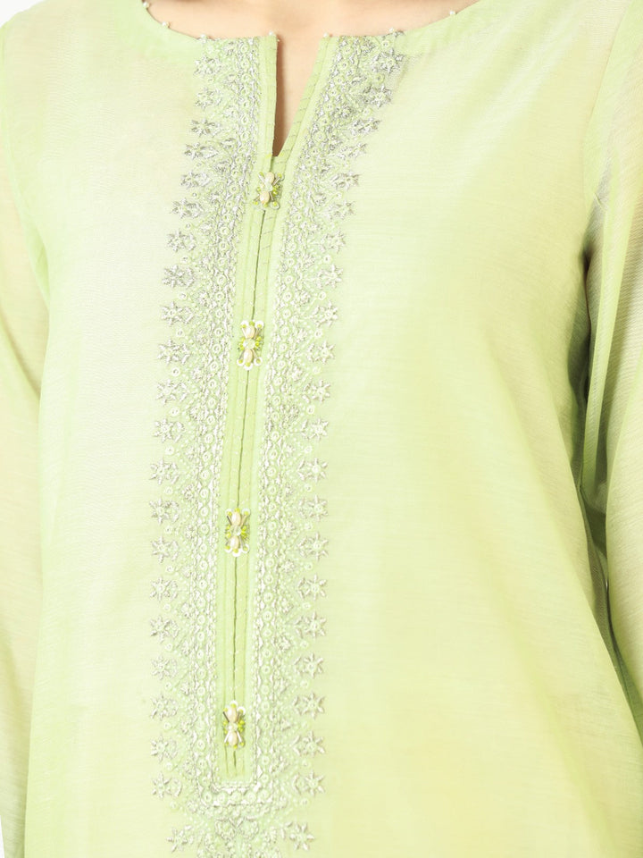 Pret 1Pc Embroidered Chanderi Shirt - EWTKE22-68392S