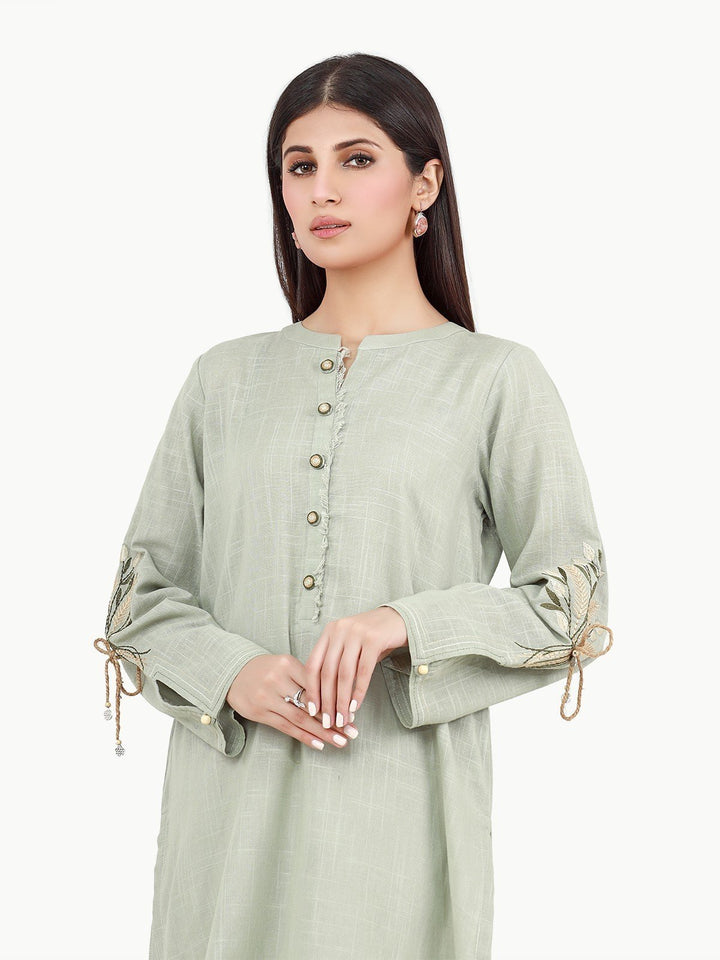 Pret 1Pc Embroidered Cotton Slub Shirt - EWTKE22-68416