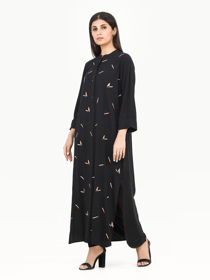 Pret 1Pc Embroidered Cotton Linen Shirt - EWTKE22-68419S