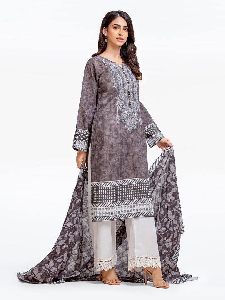 Pret 2Pc Embroidered Khaddar Shirt Dupatta - EWTKE22-68602SD