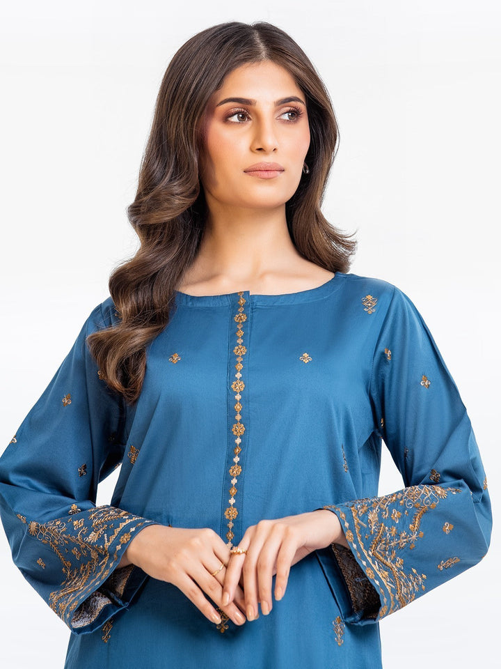 Pret 2Pc Embroidered Cotton Satin Shirt Trouser - EWTKE22-69520ST