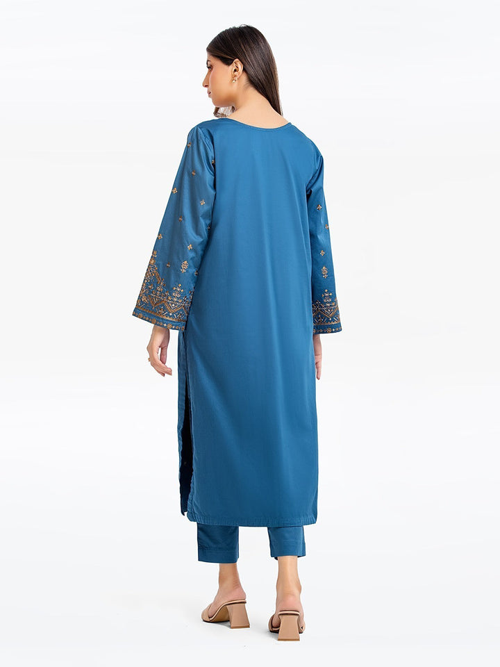 Pret 2Pc Embroidered Cotton Satin Shirt Trouser - EWTKE22-69520ST