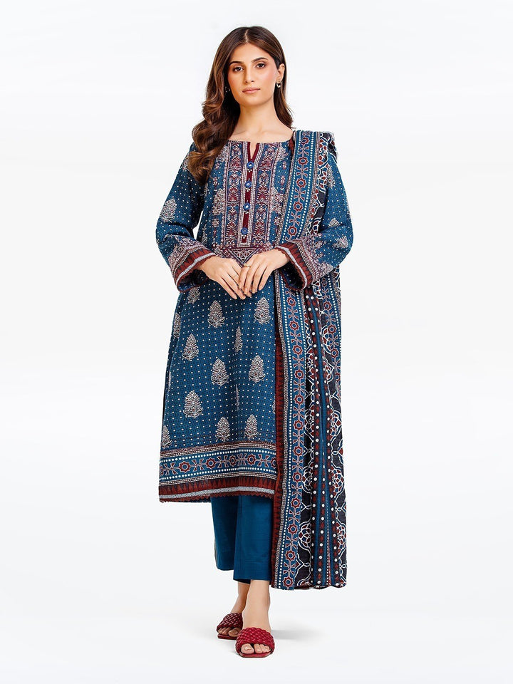 Pret 3Pc Embroidered Khaddar Suit - EWTKE23-68650-3P