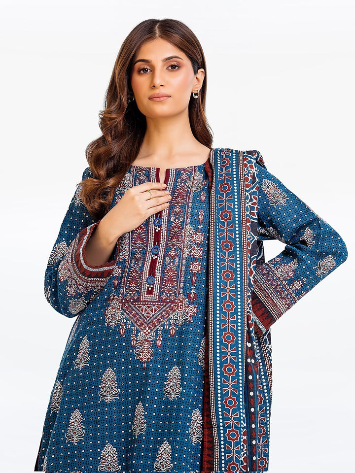Pret 3Pc Embroidered Khaddar Suit - EWTKE23-68650-3P
