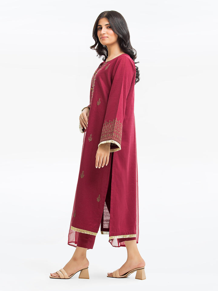 Pret 3Pc Embroidered Raw Silk Suit - EWTKE23-68765-3P
