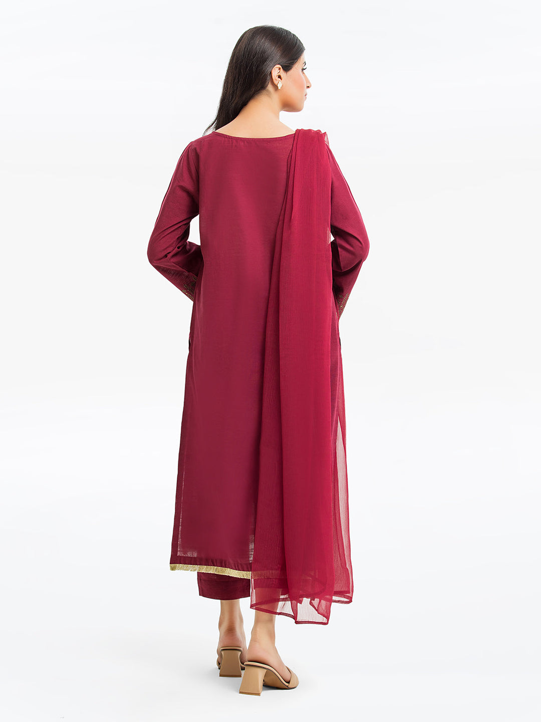 Pret 3Pc Embroidered Raw Silk Suit - EWTKE23-68765-3P