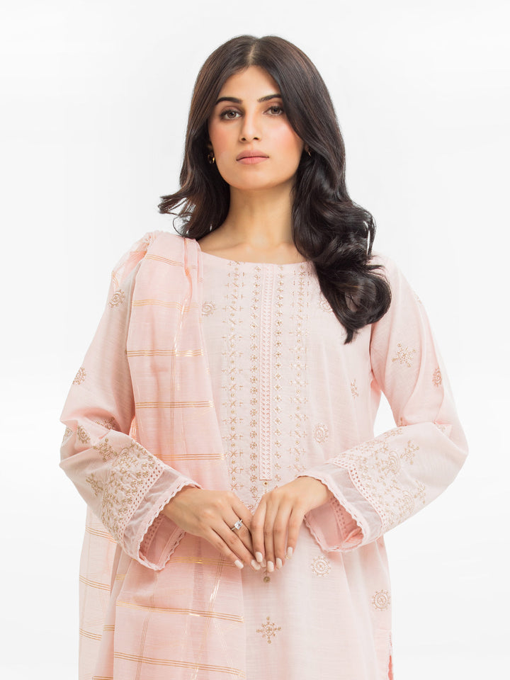 Pret 3Pc Embroidered Khaddar Suit - EWTKE23-68794-3P