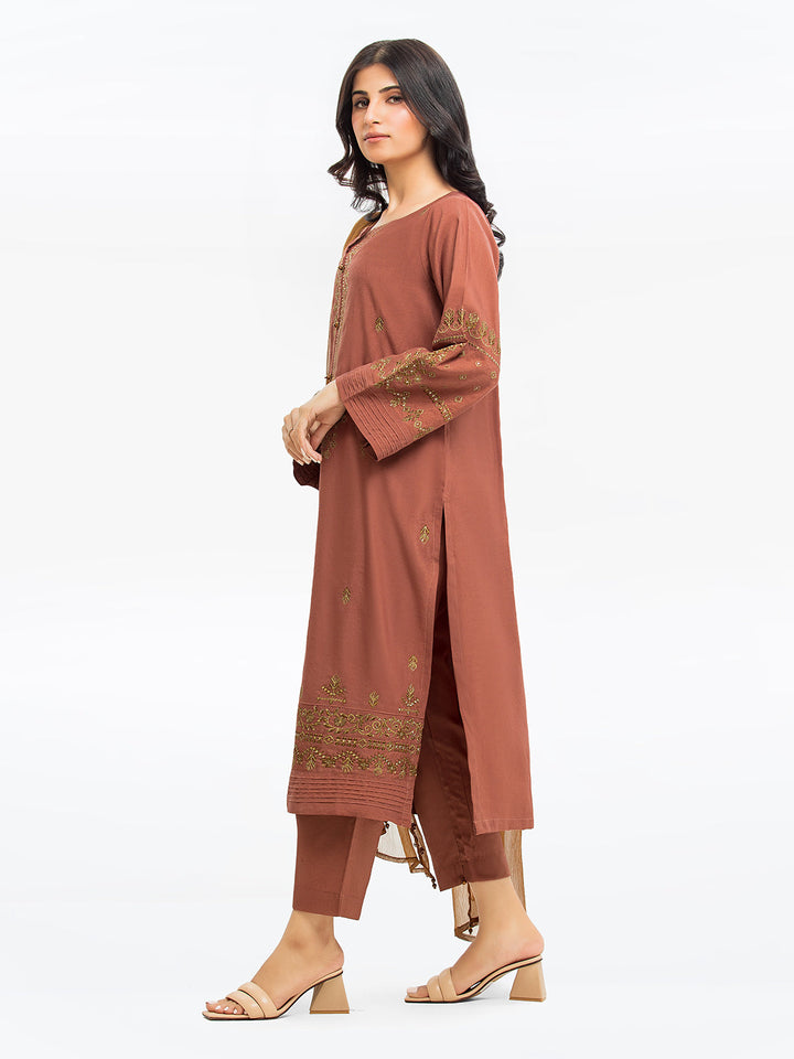 Pret 3Pc Embroidered Cotton Net Suit - EWTKE23-68798