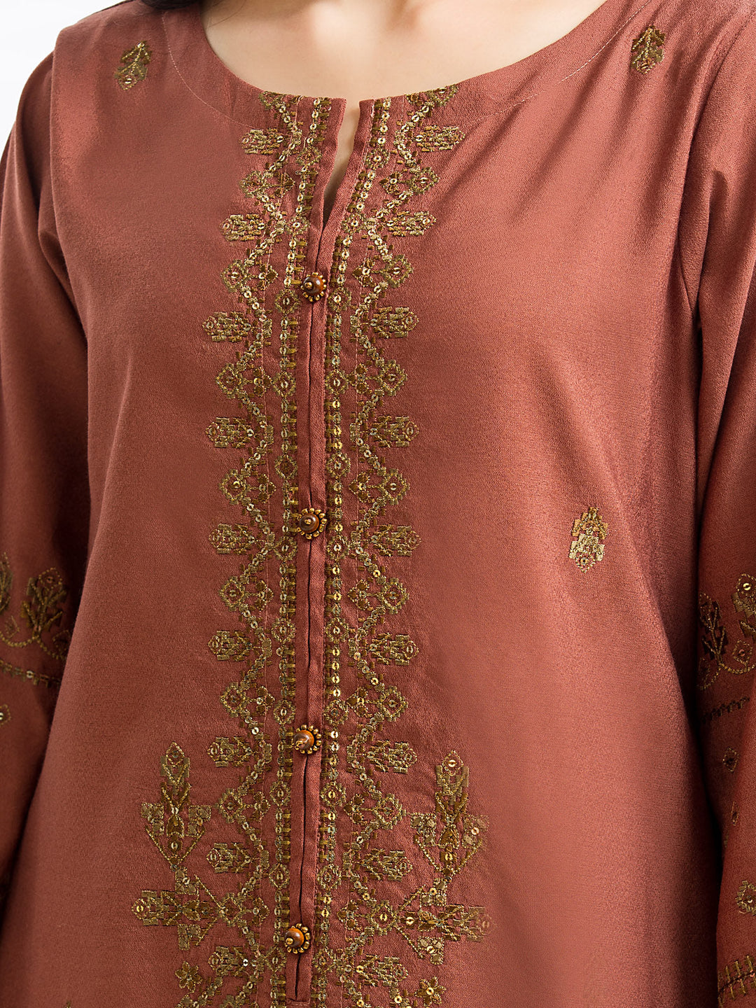 Pret 3Pc Embroidered Cotton Net Suit - EWTKE23-68798