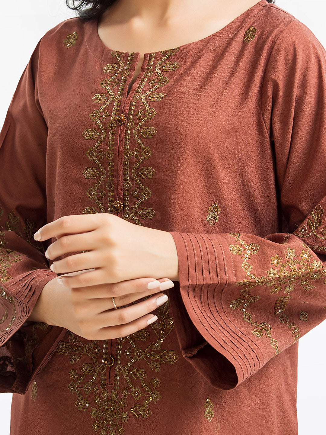 Pret 3Pc Embroidered Cotton Net Suit - EWTKE23-68798