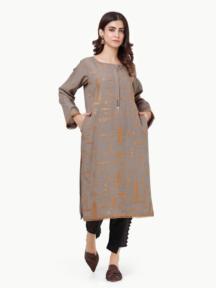 Pret 1Pc Embroidered Cambric Shirt - EWTKE23-69162