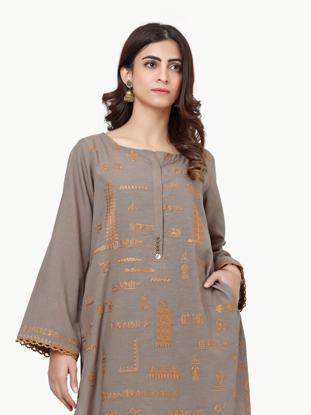 Pret 1Pc Embroidered Cambric Shirt - EWTKE23-69162