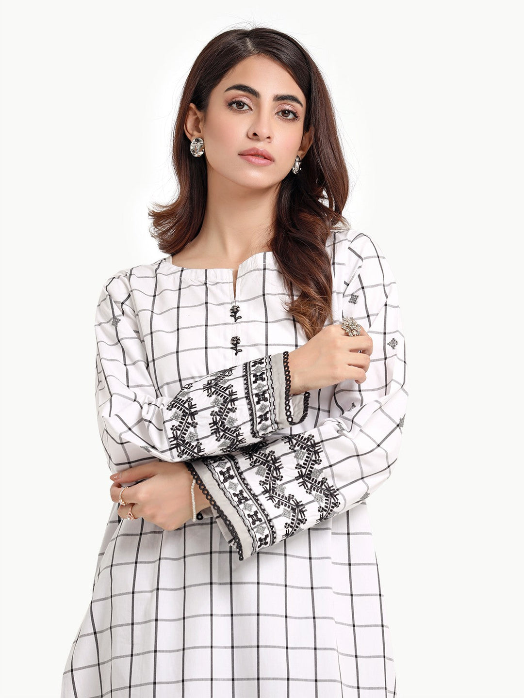 Pret 1Pc Embroidered Cotton Shirt - EWTKE23-69177