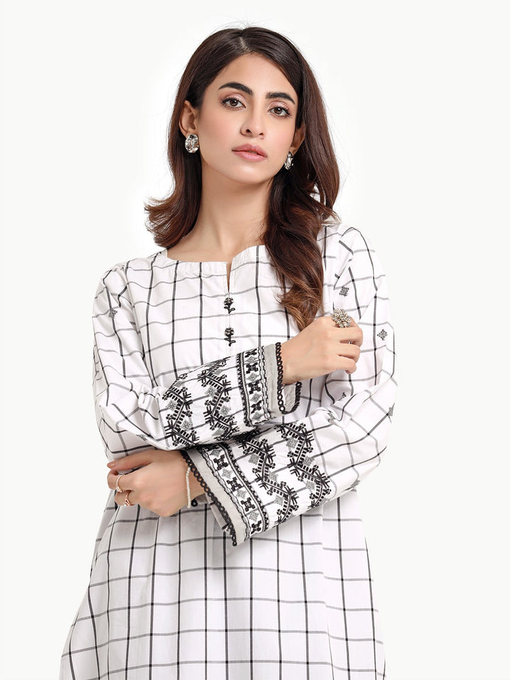 Pret 1Pc Embroidered Cotton Shirt - EWTKE23-69177