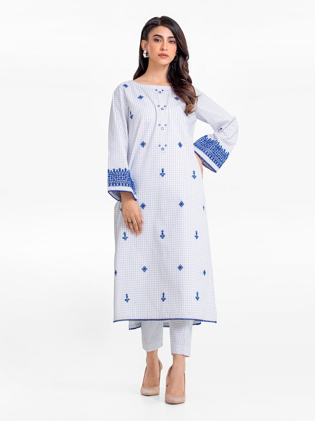 Pret 2Pc Embroidered Cotton Shirt Trouser - EWTKE23-69291