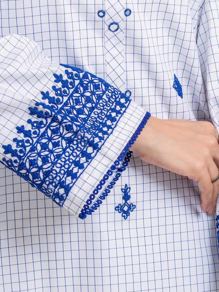 Pret 2Pc Embroidered Cotton Shirt Trouser - EWTKE23-69291
