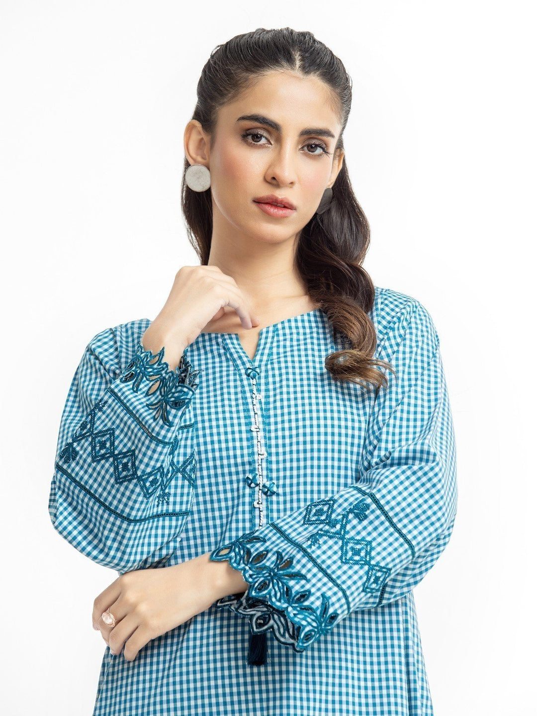 Pret 1Pc Embroidered Cotton Shirt - EWTKE23-69335S