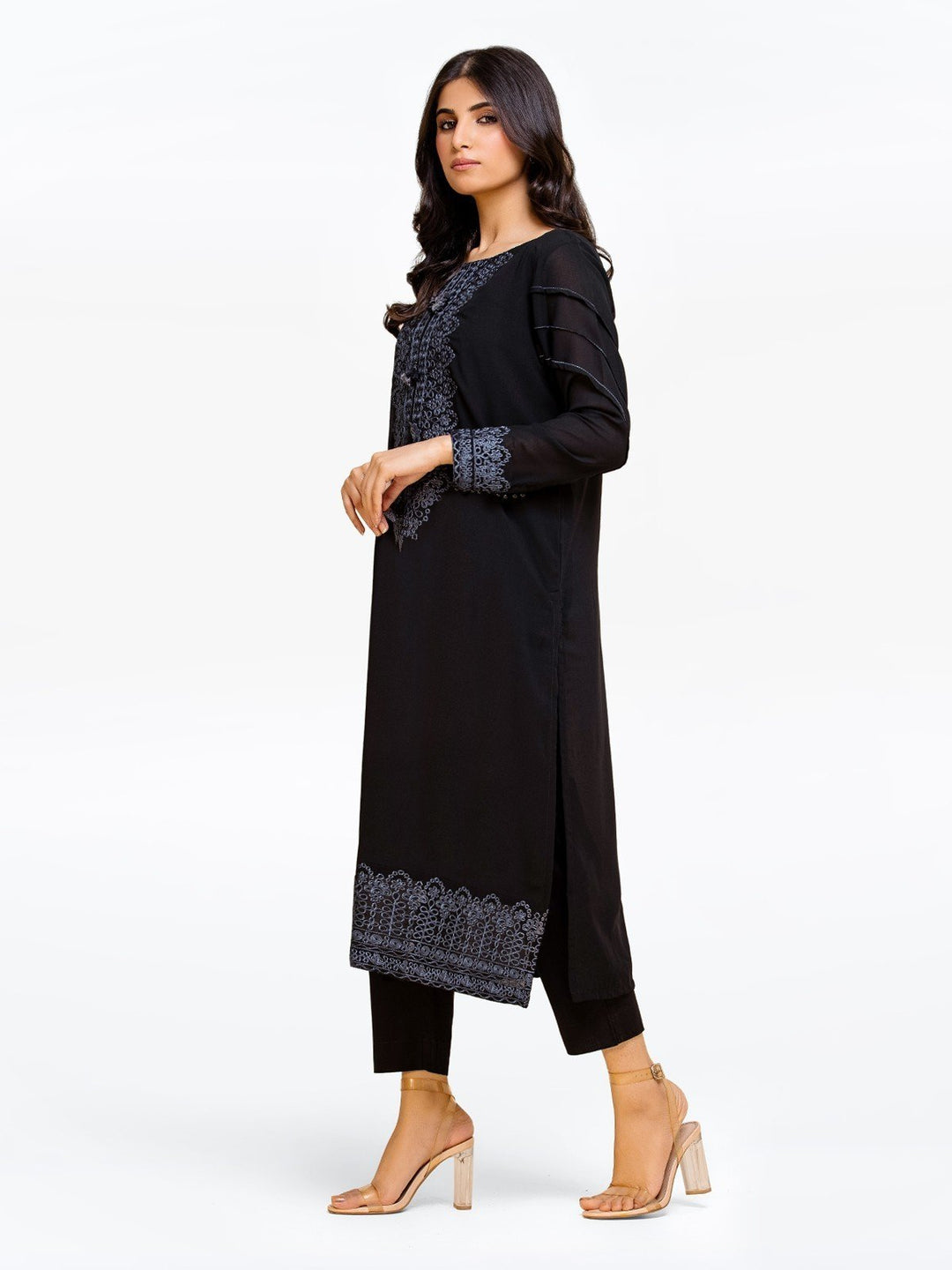 Pret 1Pc Embroidered Chiffon Shirt - EWTKE23-69340S