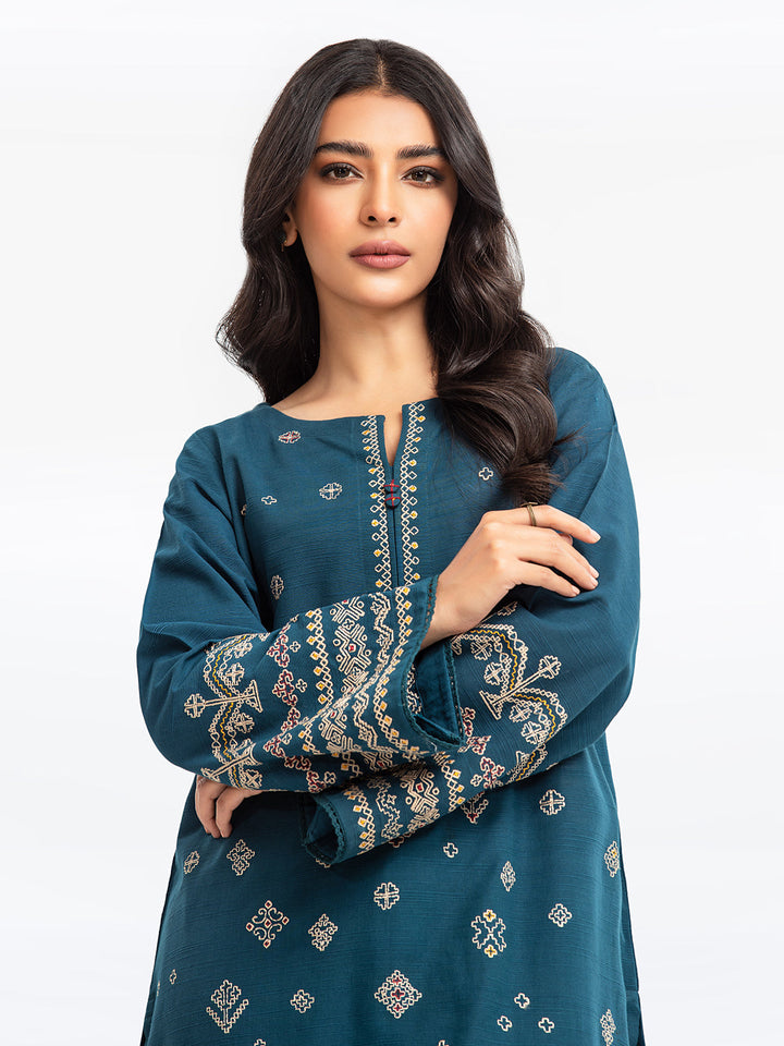 Pret 2Pc Embroidered Khaddar Shirt Trouser - EWTKE23-69410ST