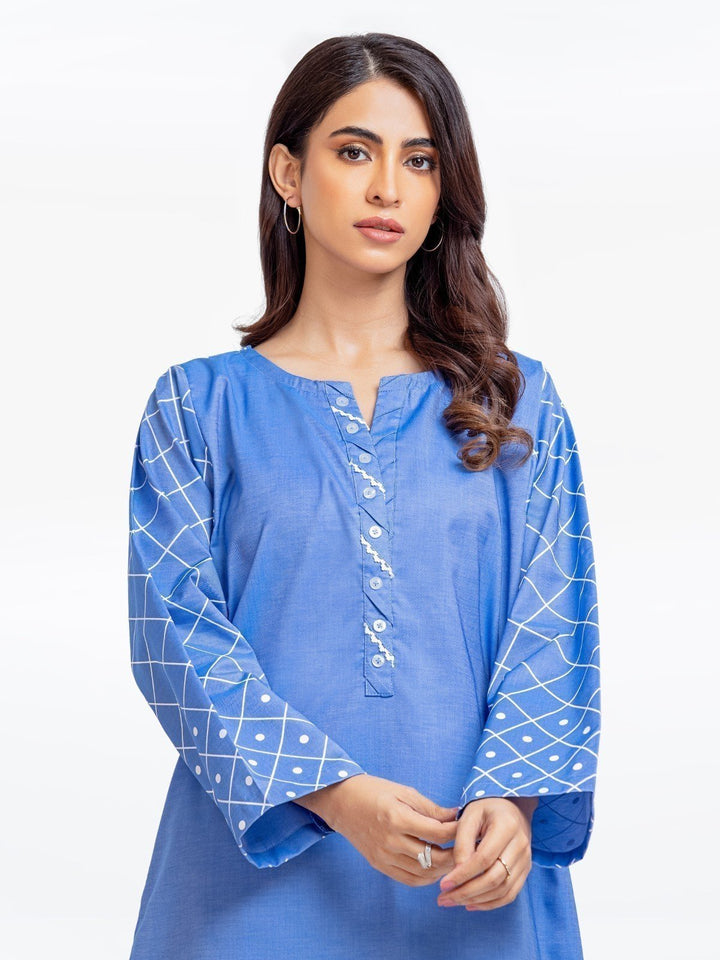 Pret 1Pc Printed Chambray Shirt - EWTKP23-68428