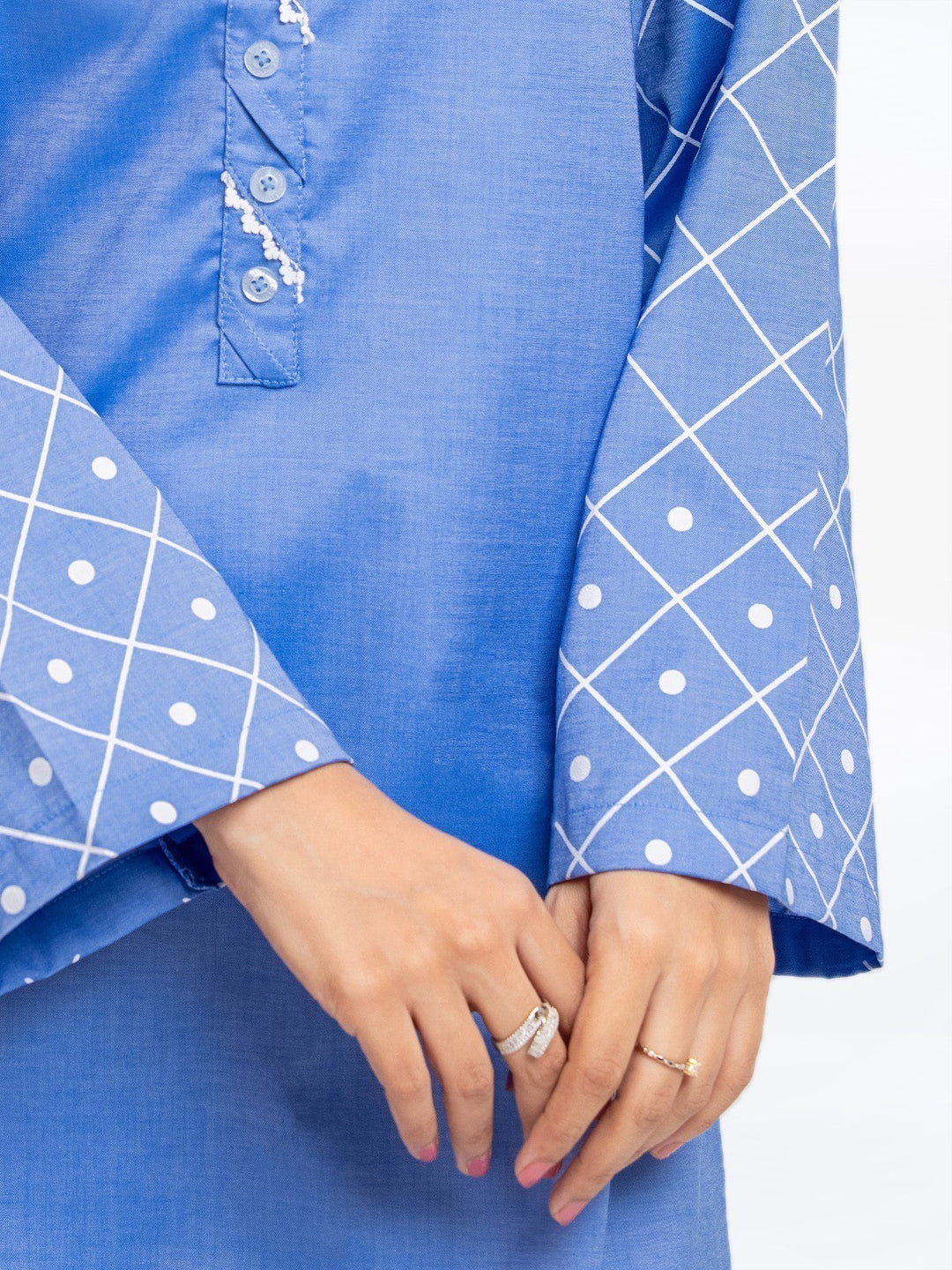 Pret 1Pc Printed Chambray Shirt - EWTKP23-68428