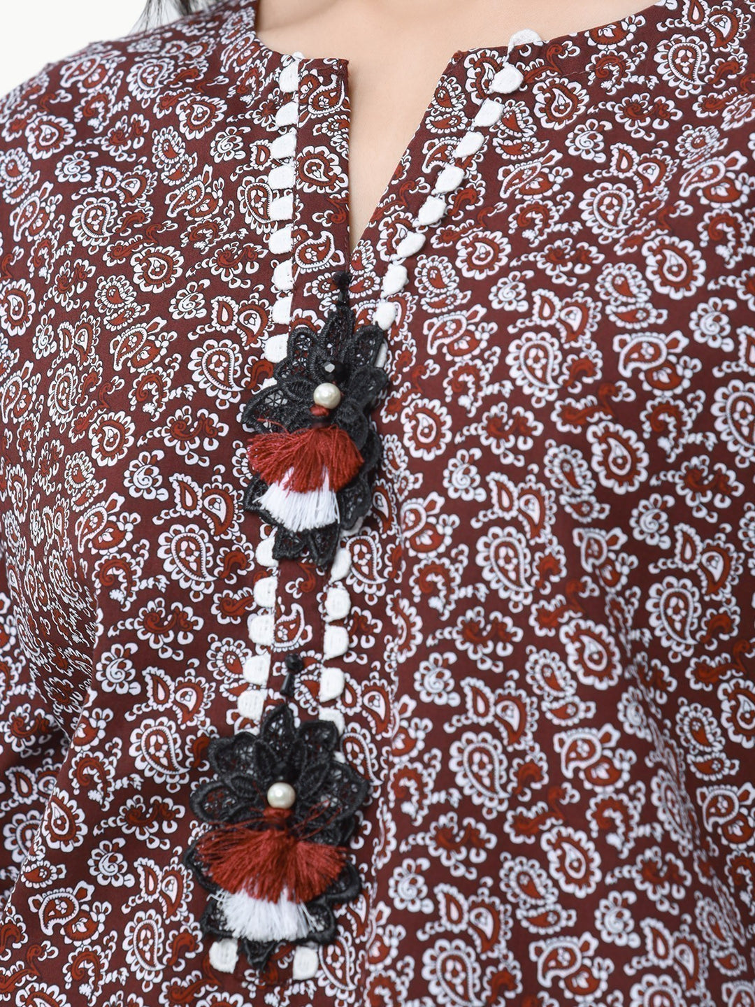 Brown Printed Shirt Trouser Co-Ord Set - EWTKP23-69245