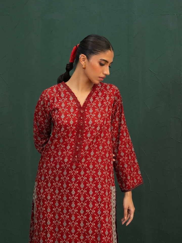 Pret 2Pc Printed Khaddar Shirt Trouser - EWTKP23-69393ST