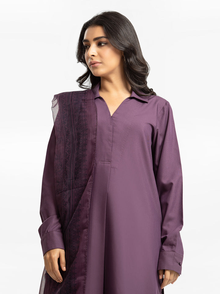 Pret 2Pc Solid Viscose Shirt Trouser - EWTKS23-69625ST