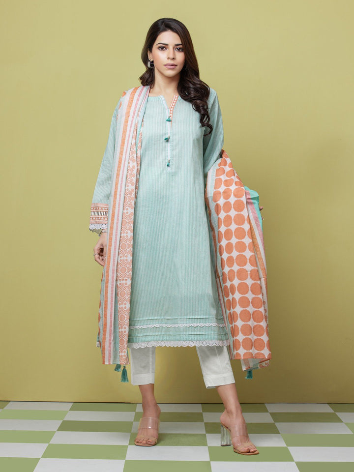EWU23A1-26072 Unstitched Mint Green Printed Lawn 3 Piece