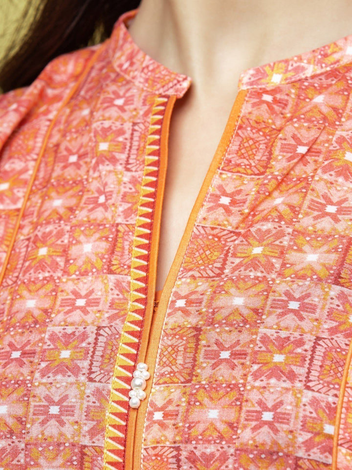 EWU23A1-26073 Unstitched Peach Printed Lawn 3 Piece